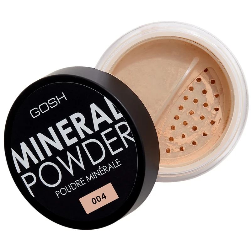 GOSH Mineral Powder, Vegan, Loose Fixation Powder with Minerals for All Skin Types, Matte & Long-Lasting for a Flawless Complexion, No Mask Effect, Medium to High Coverage, 004 Natural - Image 1