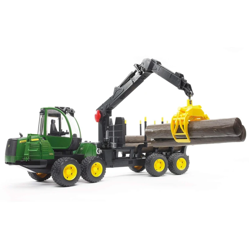 Bruder John Deere tractor with Accessories– 1:16 Scale Forestry Forwarder; Removable Crane, Rotating Cab & Compatible bWorld Vehicles; Ages 3+