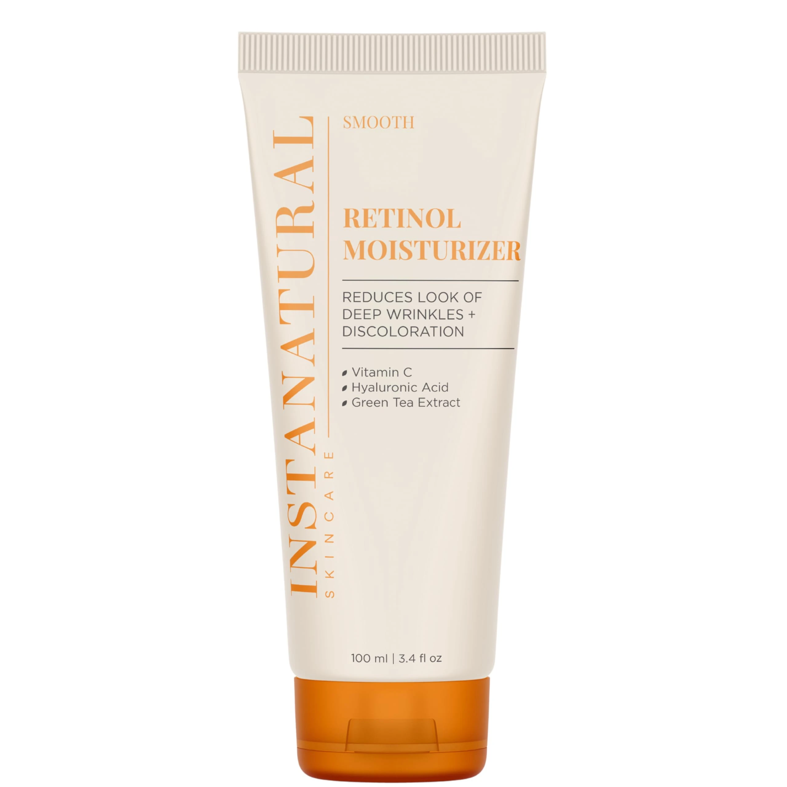 InstaNatural Retinol Moisturiser Anti Aging Cream - Anti Wrinkle Lotion For Your Face - Helps Reduce Appearance of Wrinkles, Crows Feet, Circles & Fine Lines - With Vitamin C Hyaluronic Acid – 100 ml