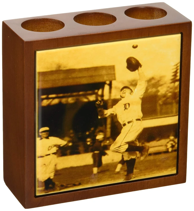 3dRose Vintage Detroit Tigers Making The Catch Black 1 - Tile Pen Holder, 5-Inch (Ph_16246_1) - Image 1