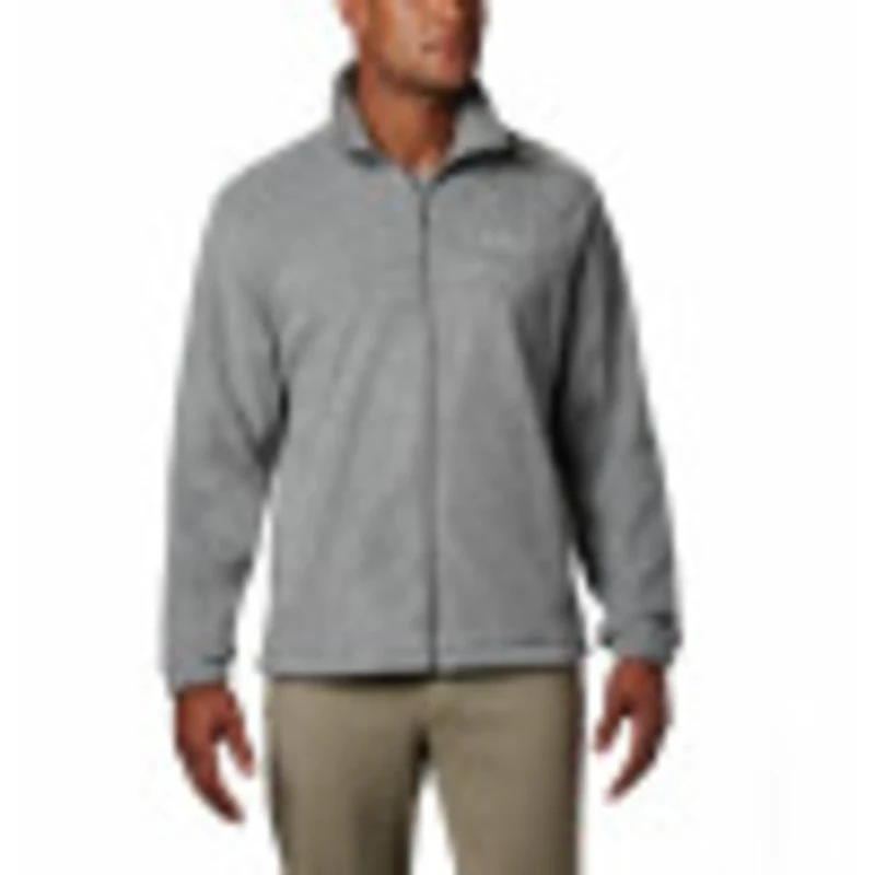 Columbia Men's Steens Mountain Full Zip 2.0 Sweater Fleece Jacket, Light Grey Heather, XL Tall