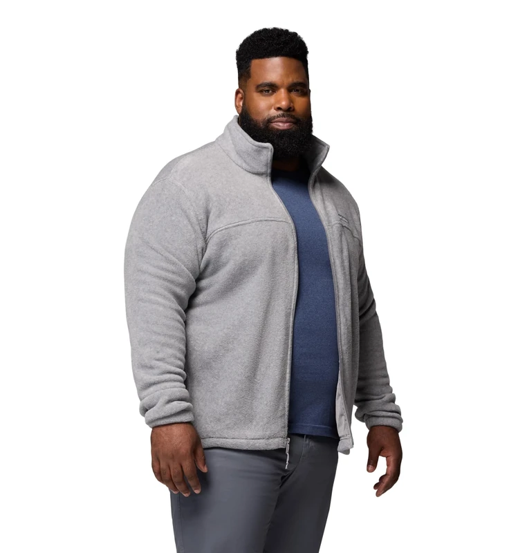 Columbia Men's Steens Mountain Full Zip 2.0 Fleece Jacket, Light Grey Heather, 4X
