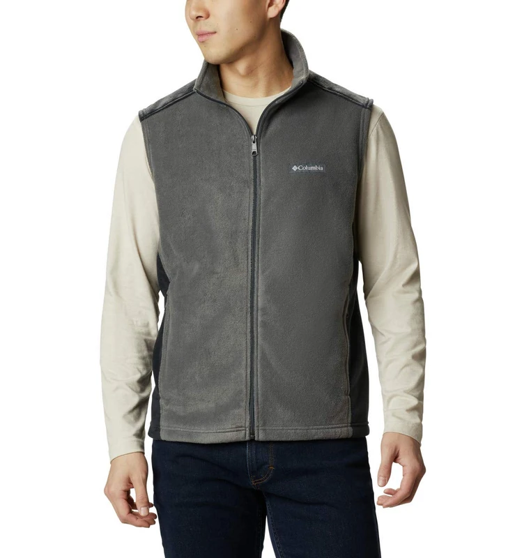 Columbia Men's Steens Mountain Vest Fleece, Grill/Black, 2X Tall