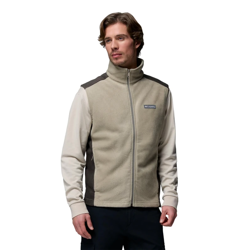 Columbia Men's Steens Mountain Vest, Fleece Gilet Vest, Tusk/Buffalo, XXL Brown