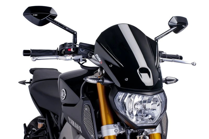 Puig 6861N Windshield for Yamaha MT-09 2013-2014, Black, Medium