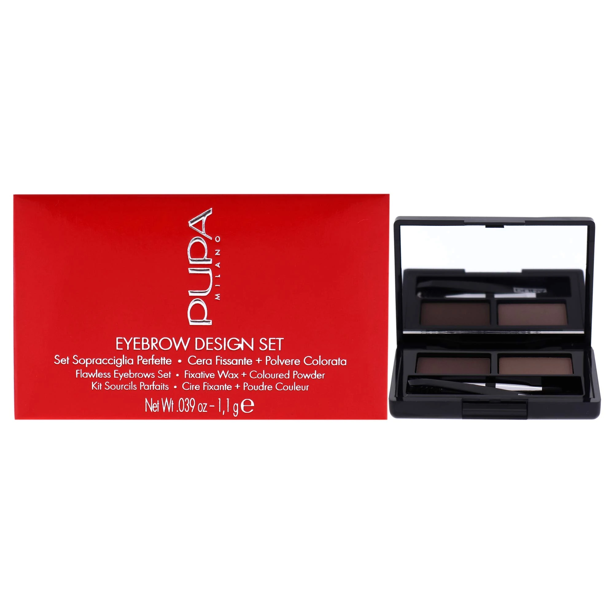 PUPA Milano Eyebrow Design Set, Brown 1.1 g