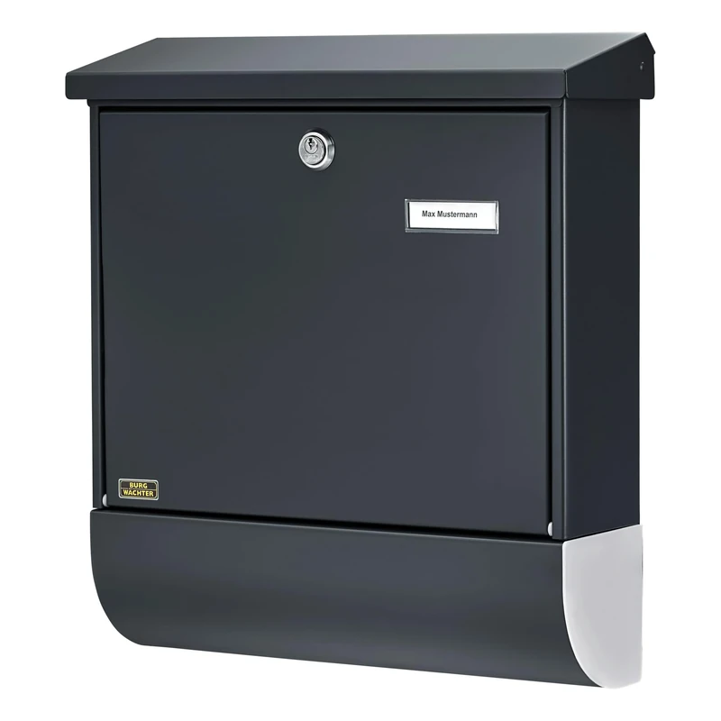 BURG-WÄCHTER, Mailbox Set with Newspaper Holder A4 Letter Slot, Galvanized Steel, Set Vario ANT, Anthracite Grey RAL 7016
