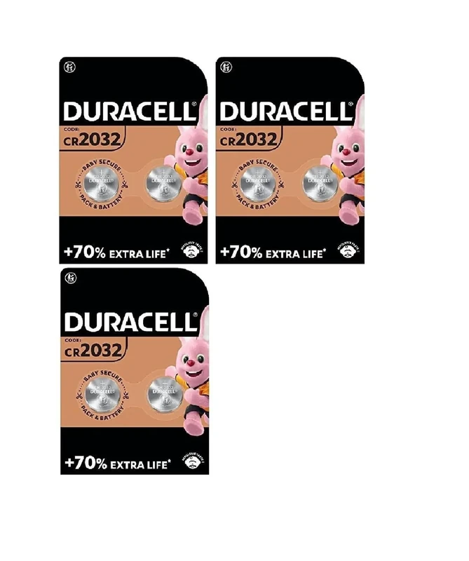 Duracell DL2032 Lithium Coin Battery, 2032 Size, 3 V, 230 mAh Capacity (Case of 6) Style: 2032 Size: 6