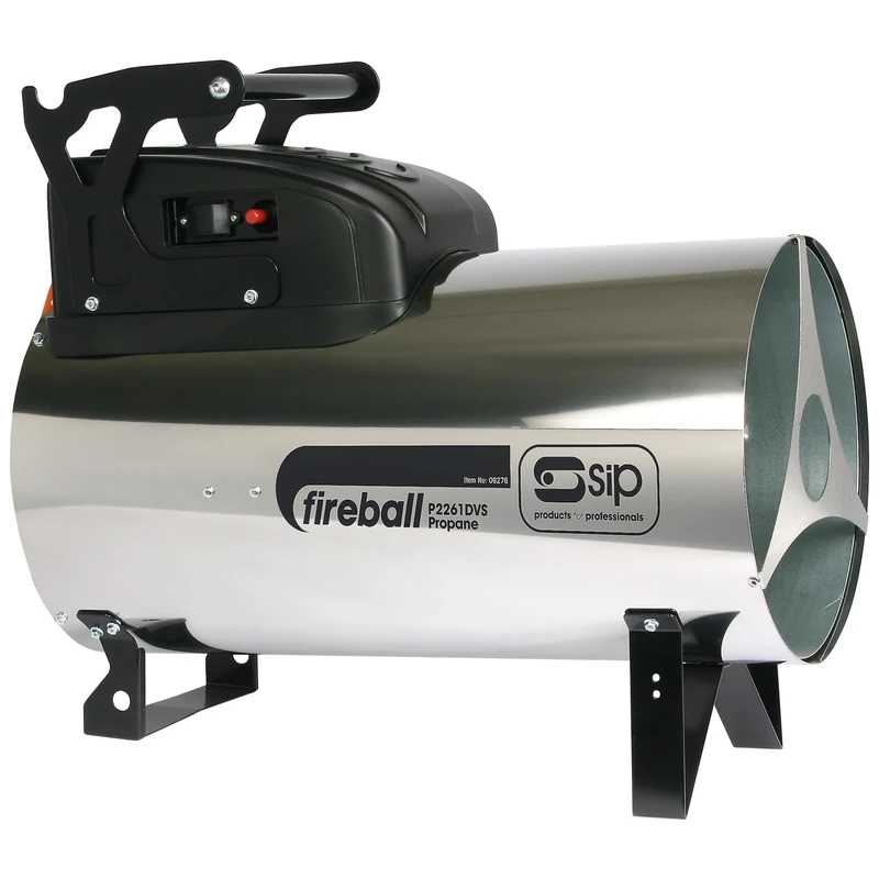 SIP FIREBALL 2261DV Propane Gas Space Heater, Electric 230V / 110V Dual Voltage, 66.2kW / 226,000 BTU/hr, 53,572ft³ Heating Area