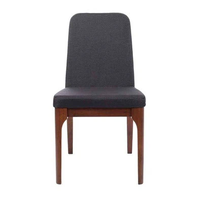 Premier Housewares Charcoal Dining Chair, Polyester/Walnut Wood, Grey, Set of 2