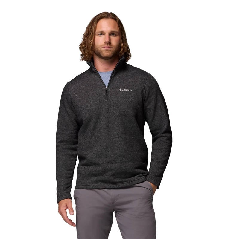 Columbia Men's Great Hart Mountain III Half Zip, Black Heather, XXL