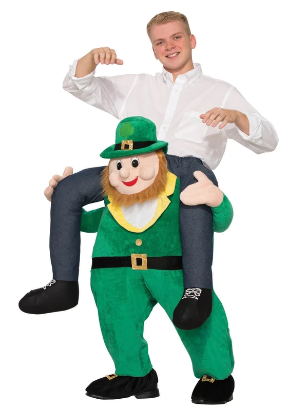Bristol Novelty AC846 Piggy Back Leprechaun Adult Costume, up to 34-Inch Waist Size