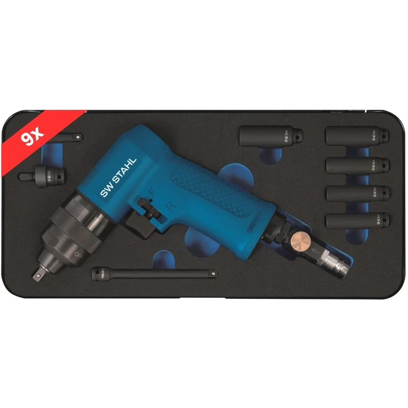 SW-Stahl Vibrating Pneumatic Impact Wrench, 8 Piece, 1/4 inch (6.3 mm), S3224