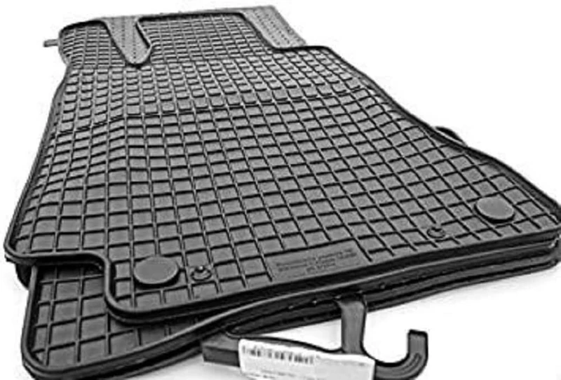 kh Teile Rubber Floor Mats for Mercedes C-Class W205, S205, From 2014 Onwards, Original Quality, Set of 4, Black