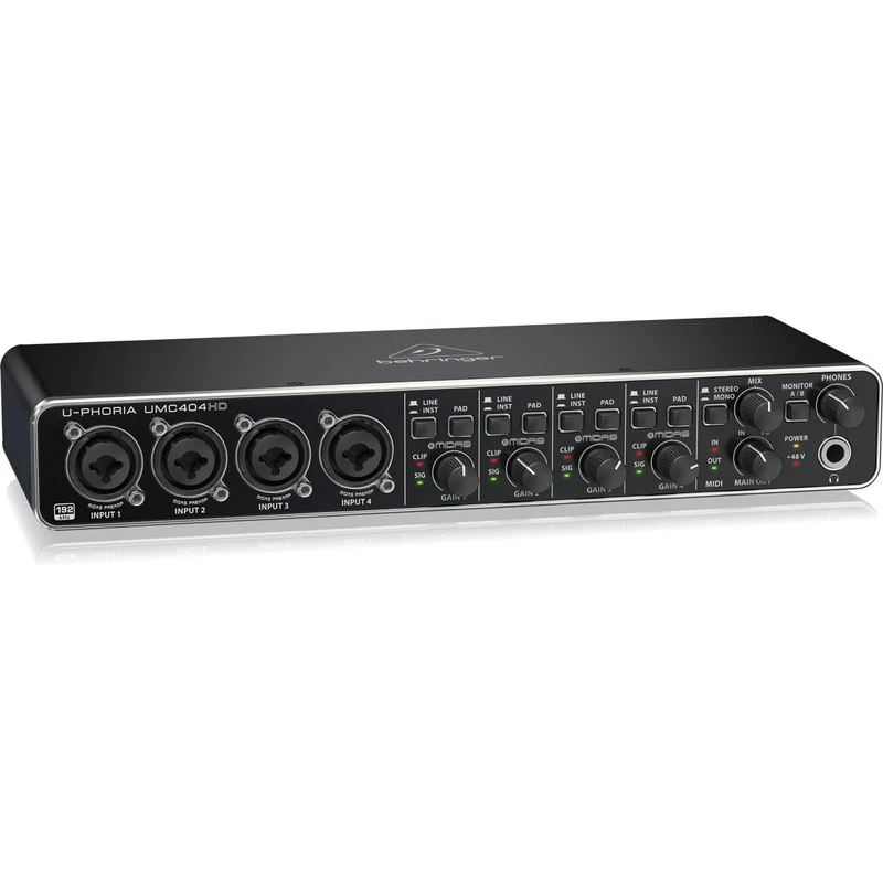 Behringer U-PHORIA UMC404HD Audiophile 4x4, 24-Bit/192 kHz USB Audio/MIDI Interface with Midas Mic Preamplifiers
