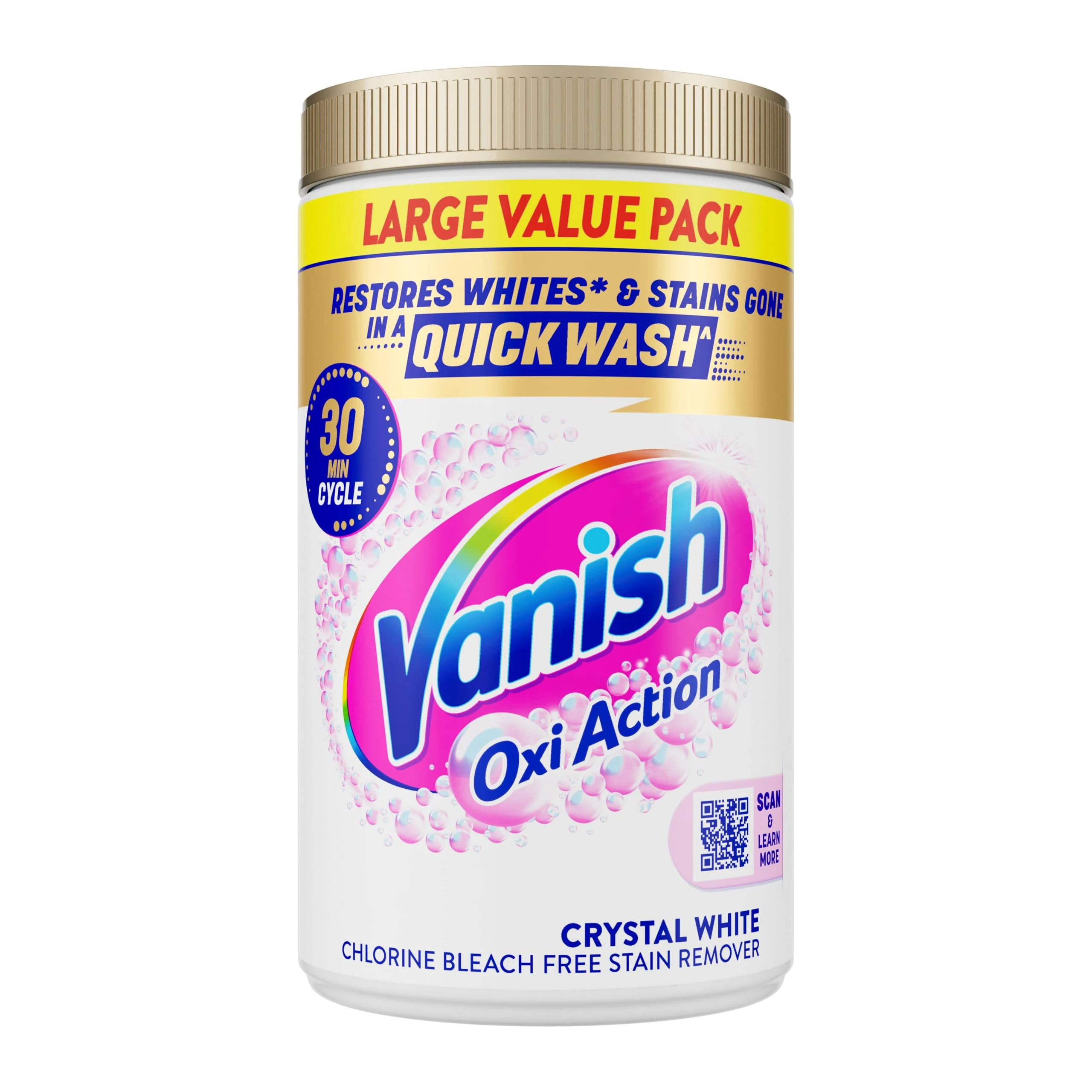 Vanish Stain Remover, Gold Oxi Action Powder, 1.41kg, Restores Whites and Protects Laundry from Greying, Removes Stains, Odours Laundry Detergent Leave Behind, Bleach Free