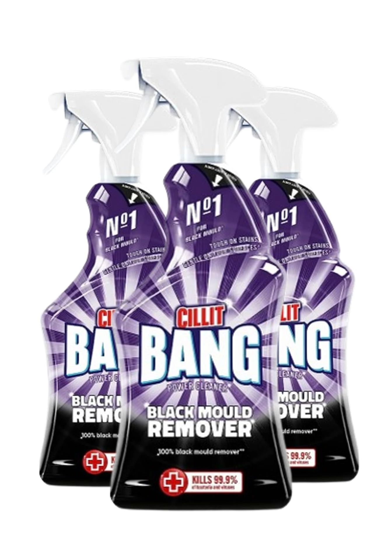 Cillit Bang Black Mould Remover Spray I Removes Mould, Mildew & Dirt I Size: 750ml (Pack of 3)