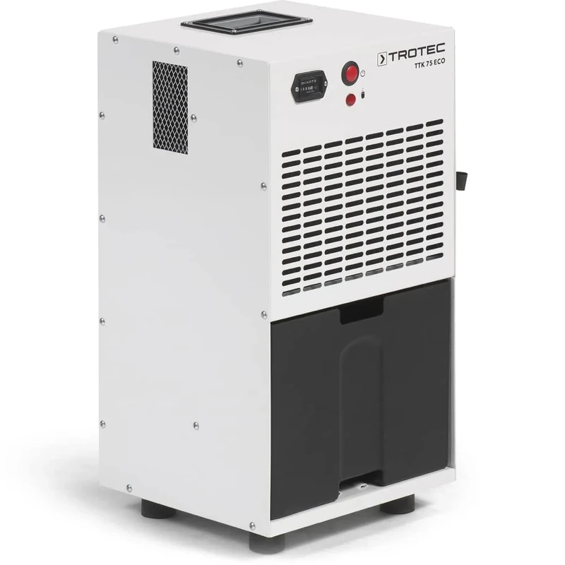 TROTEC TTK 75 ECO Indsutrial Dehumidifier - 21 L/Day - For Rooms up to 45 m² - Hot-Gas Defrost, Digital Hygrostat, Continuous Drain, Steel Housing, R290 Eco Refrigerant - Image 1