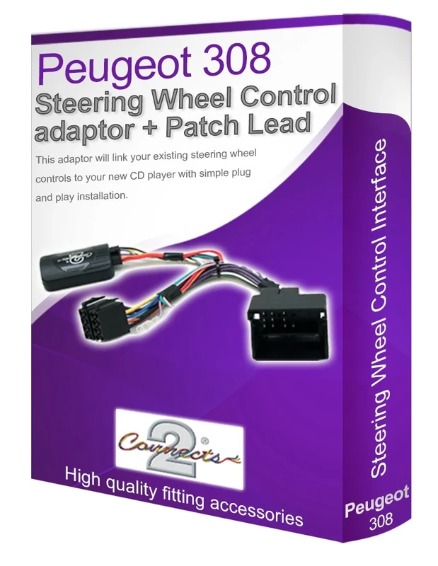 Connects2 308 Car Adapter for Steering Wheel Stalk Controls, Car Stereo System