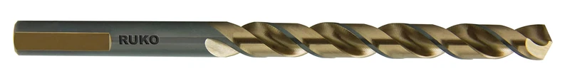 Ruko HSSE-Co 5 Twist Drill Bit, DIN 338, Type UNI, Gold/Black Finish, 10.5 mm Diameter, 133.0 mm Length, Pack of 5, R228105