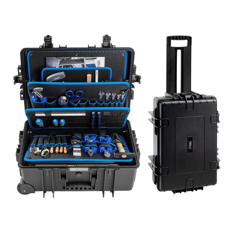 B&W JUMBO 6700 mobile tool case with tool pockets (PP case, volume 43.5 l, 53.9 x 35.9 x 22.5 cm inner) 117.19/P, tools not included, Black