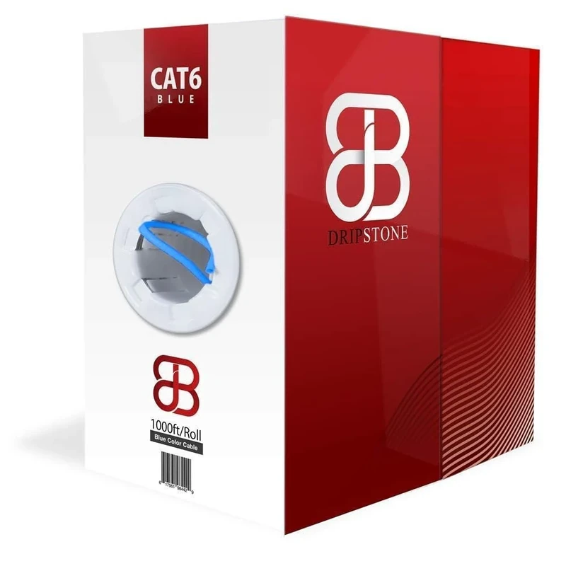 Dripstone - 600003 CAT6 Solid UTP Cable 23AWG 1000ft LAN Network Ethernet RJ45 Wire, Blue
