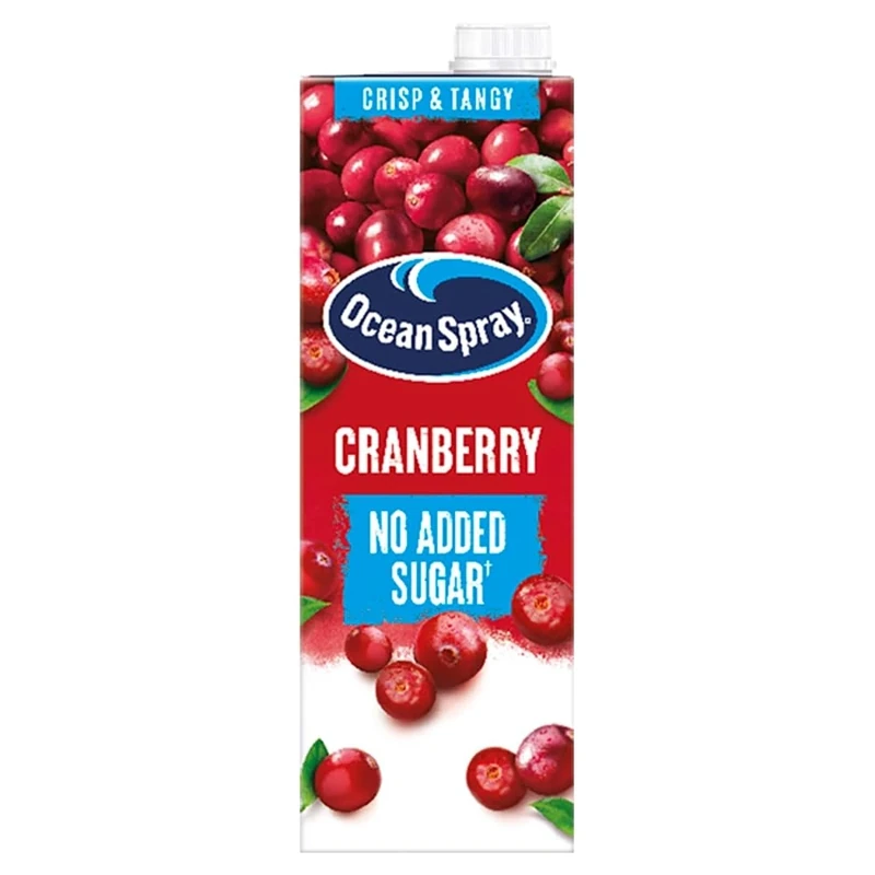 Ocean Spray Classic Cranberry Juice Drink - 1L - No Added Sugar - Natural Sweetened Fruit Juice - No Artificial Colours or Flavours - Low Calorie Drink
