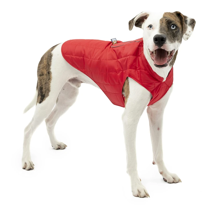 Kurgo Loft Dog Jacket, Reversible Dog Coat for Cold Weather, Red/Grey, X-Large