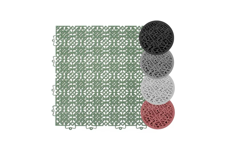 andiamo Terra Sol Patio Tiles Click System - Plastic Panels Outdoor for Balcony - Patio Floor Exterior - Balcony Flooring Weatherproof - Plastic Panel Interior 5 Square Metres, Green