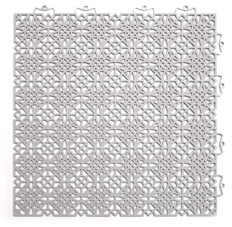 andiamo Terra Sol Patio Tiles Click System - Plastic Panels Outdoor for Balcony - Patio Floor Exterior - Balcony Flooring Weatherproof - Plastic Panel Interior 2 Square Metres Light Grey