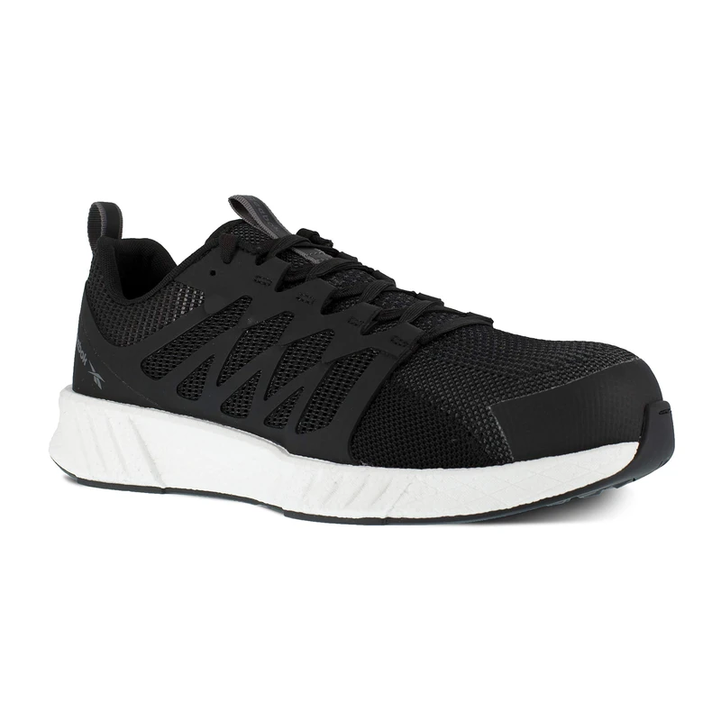 Reebok - Black White and Orange Nylon Mesh Composite Toe Safety Shoes S1P SRC 42 - Black/White