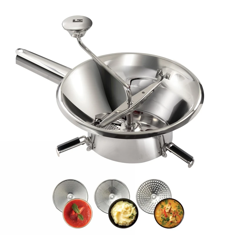 TELLIER N3004BG Vegetable Mill, Stainless Steel, Grey - Image 1