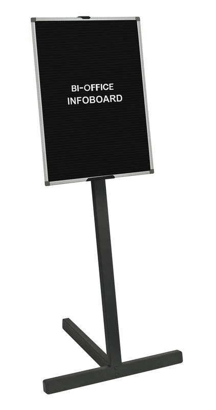 Bi-Office Stand and Maya Aluminium Framed Letter Board, Black, 60 x 45 cm