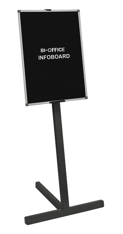 Bi-Office Stand and Maya Aluminium Framed Letter Board, Black, 90 x 60 cm