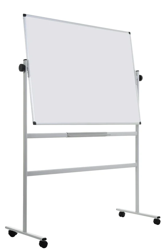 Bi-Office Revolver Whiteboard, Double-Sided Magnetic, Plain/Plain, 120 x 90 cm