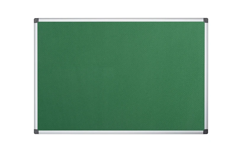 Bi-Office Notice Board Fire Retardant, Green Felt, Maya Aluminium Frame, 180 x 120 cm