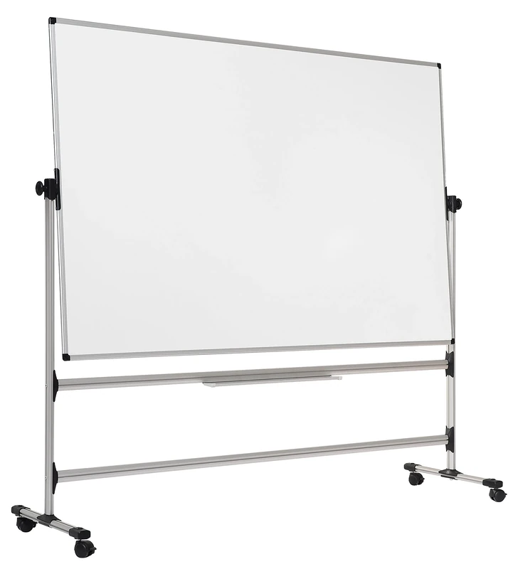 Bi-Office Earth - Revolving Whiteboard, Melamine, Mobile Board with Aluminium Frame, 150 x 120 cm