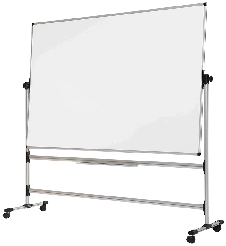 Bi-Office Earth - Revolving Whiteboard, Melamine, Mobile Board with Aluminium Frame, 120 x 90 cm