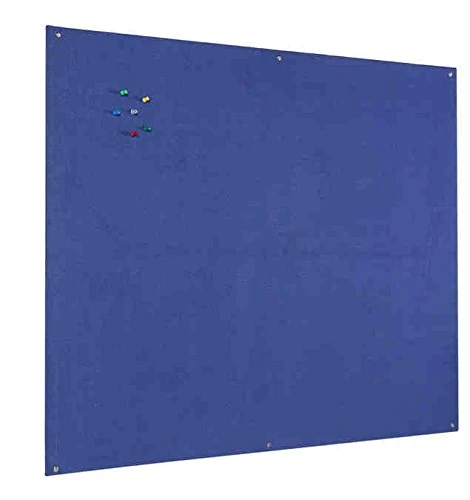 Bi-Office Notice Board Fire Retardant, Blue Felt, Unframed, 90 x 60 cm
