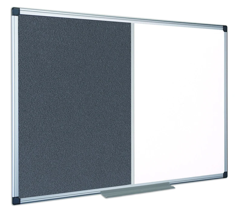 Bi-Office Combination Board Maya, Grey Felt/Magnetic, Aluminium Frame, 180 x 120 cm