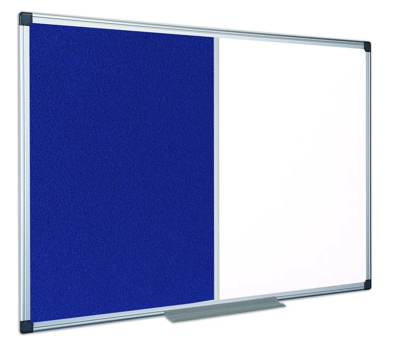 Bi-Office Combination Board Maya, Blue Felt/Melamine, Aluminium Frame, 180 x 120 cm