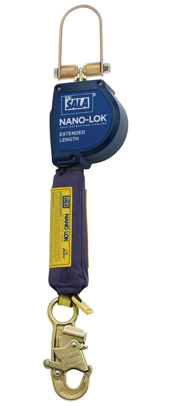 3M DBI-SALA Nano-Lok Extended 3101588 Safety Clip, 28 cm Extended Length, Single Leg, Cabin Mounting, Order Picker and Steel Carabiner End