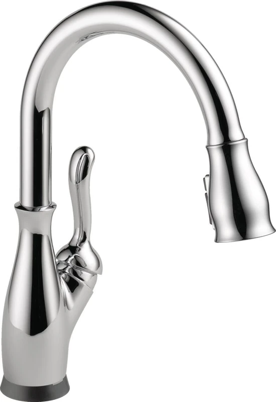 Delta Faucet Leland Touch Kitchen Faucet Chrome, Chrome Kitchen Faucets with Pull Down Sprayer, Kitchen Sink Faucet, Touch Faucet for Kitchen Sink, Delta Touch2O Technology, Chrome 9178T-DST