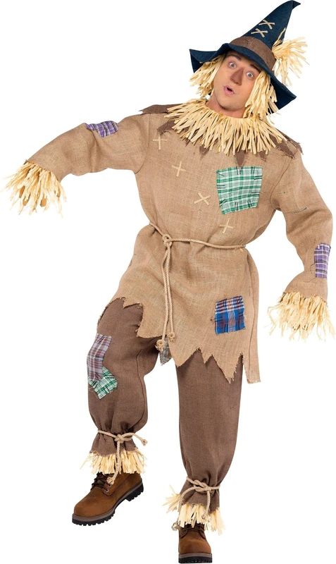 amscan Scarecrow Mens Fancy Dress Halloween Fairytale Book Week Adults Costume Outfit (Standard Size)