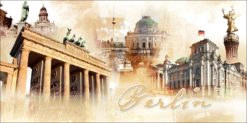 Pro-ART g1377g Giclée 'Berlin' 100 x 50 cm Wall Painting, multicoloured, 100 x 50 cm - Image 1
