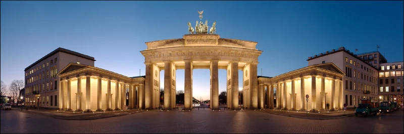 Pro-ART g1583e Mural Giclée 'Brandenburg Night' 150 x 48 cm, multicoloured, 150 x 48 cm - Image 1