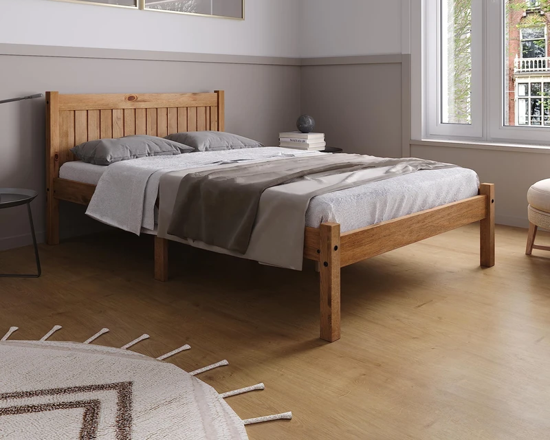 Birlea Rio Bed - Wood, Waxed Pine, Small Double