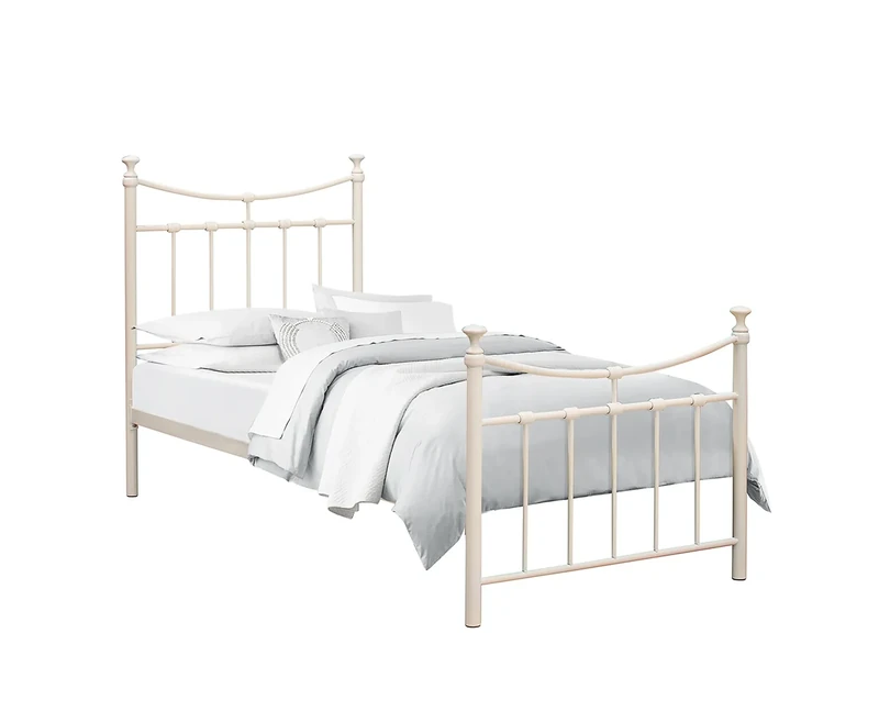 Birlea Emily 3ft Single Metal Bed, Cream