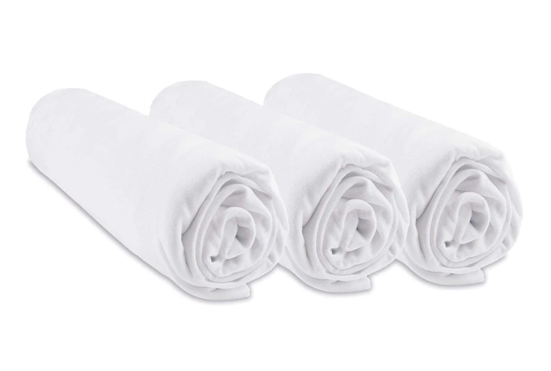Set of 3 Fitted Sheets 70 x 140 cm Cot Cot 70 x 140 cm | Hypoallergenic Bamboo | White | Stretchy & Breathable | Healthy Sleep | Brand Easy Dort | Certified Oeko-Tex | Made in Europe