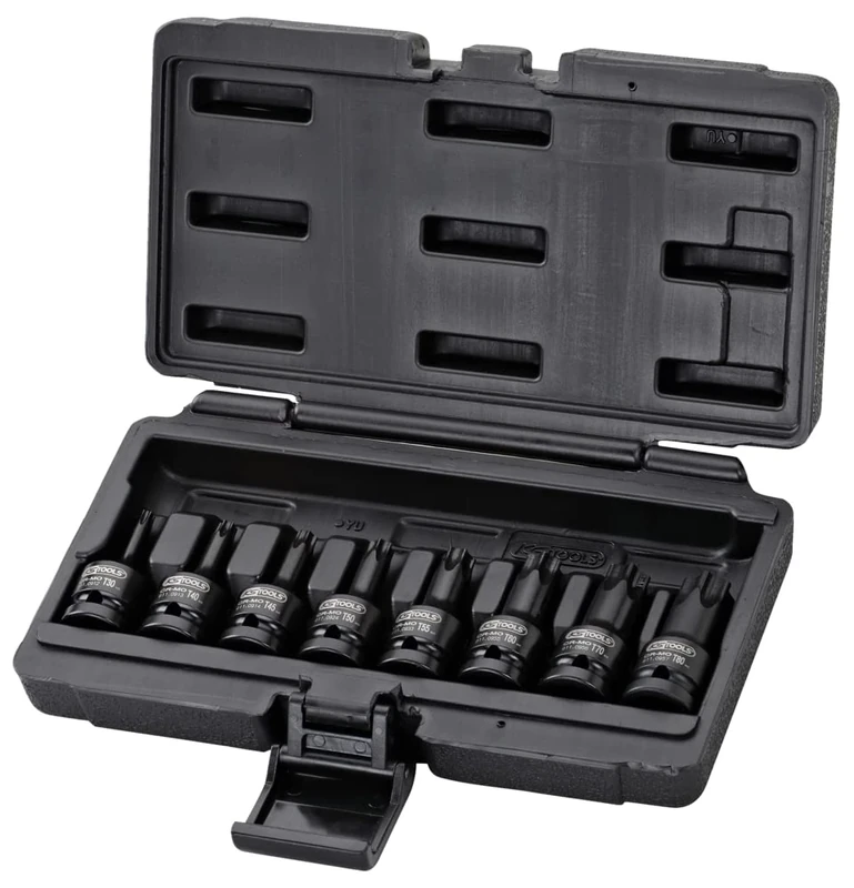 KS Tools 515.1107 1/2 Inch Impact Bit Socket Set TX, 8-Piece, T30-T80